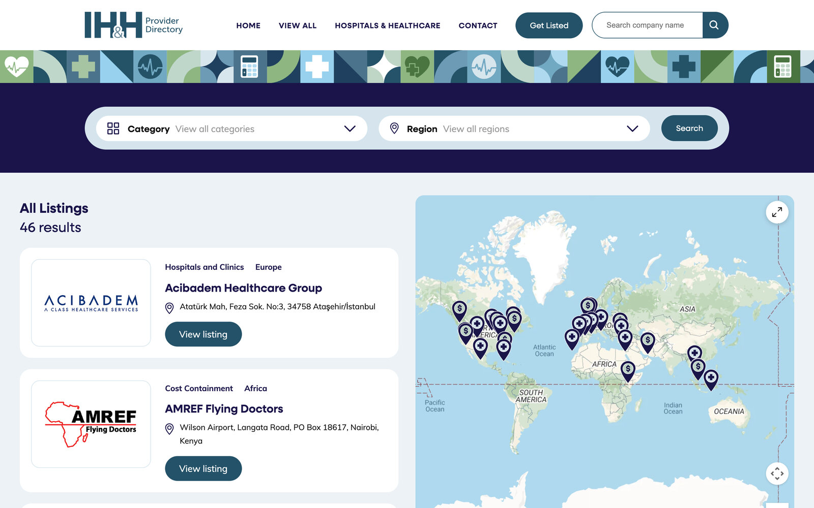 International Hospitals & Healthcare directory website